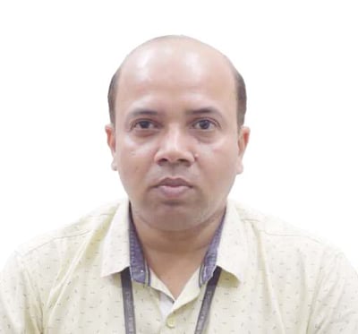 Portrait of Om Gunjan Prakash, Deputy Manager in the Engineering Department at R.K. Birla Hospital