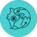 Map of India against a globe